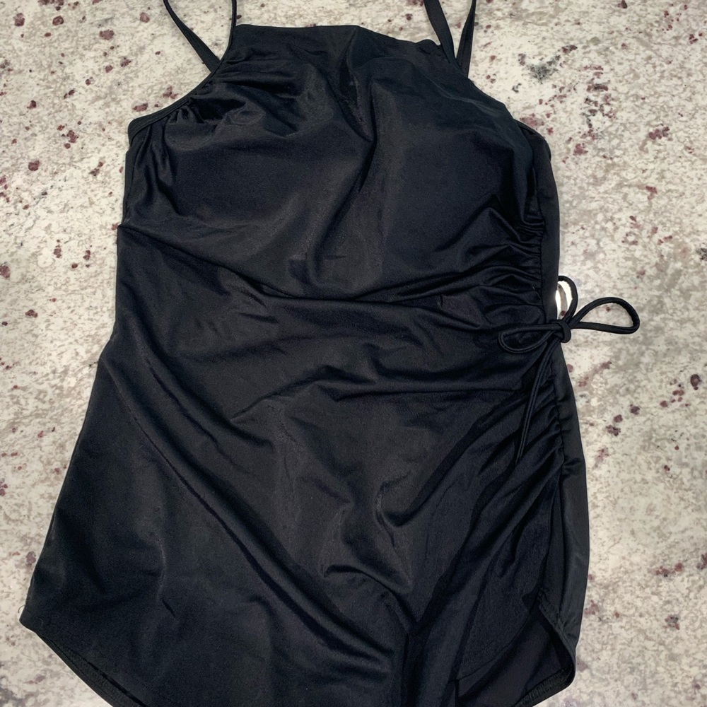 Lands End black‎ one piece 1pc swimsuit sz 14